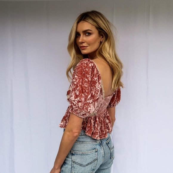 Free People Yours Truly Velvet Top - Picture 3 of 7